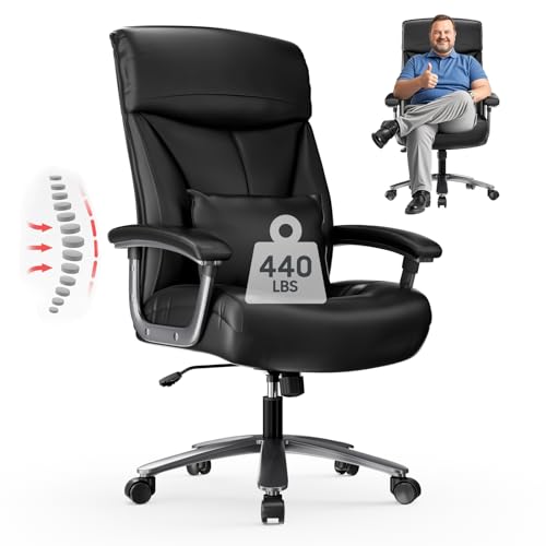 Asukale Ergonomischer Bürostuhl 200kg, Chefsessel, Schreibtischstuhl, Bequem XXL Breiter Sitzfläche, verdickte Gepolstert, Höhenverstellbar, mit Lendenkissen, für Große Menschen, Kratzfeste Leder Asukale Ergonomischer Bürostuhl 200kg, Chefsessel, Schreibtischstuhl, Bequem XXL Breiter Sitzfläche, verdickte Gepolstert, Höhenverstellbar, mit Lendenkissen, für Große Menschen, Kratzfeste Leder von Asukale