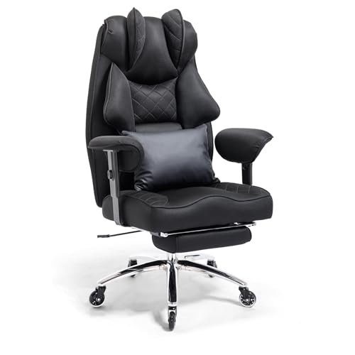 Asukale Ergonomischer Bürostuhl 200kg, Chefsessel mit Fußstütze, Schreibtischstuhl mit Lendenkissen, Bequem XXL Breiter Sitzfläche, verdickte Gepolstert, Höhenverstellbar, Mesh-Stoff Asukale Ergonomischer Bürostuhl 200kg, Chefsessel mit Fußstütze, Schreibtischstuhl mit Lendenkissen, Bequem XXL Breiter Sitzfläche, verdickte Gepolstert, Höhenverstellbar, Mesh-Stoff von Asukale