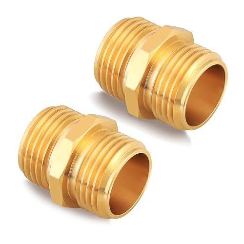 2pcs Schlauchanschluss Messinggartenschlauchschlauchanschläge 3/4 Zoll Doppelte Männliche/weibliche Gewinde Schnellanschluss Einfach Zu Verwendend Zu Installieren von Asukohu