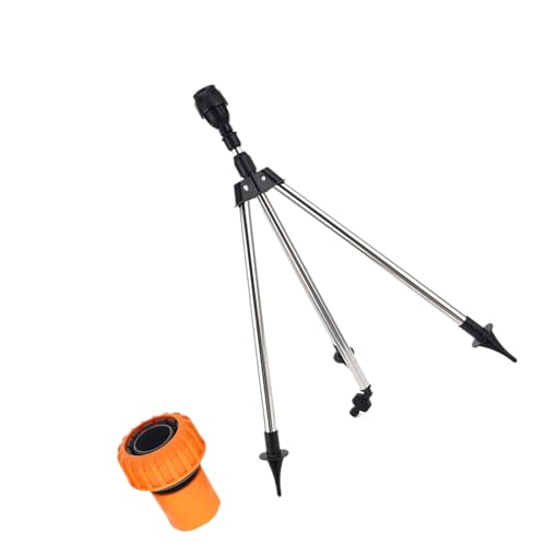 360° drehbarer Gartensprinkler auf verstellbarem Stativfuß, 2,5 cm Schlauchadapter, passend für Terrassen, Gewächshäuser, Blumenbeete, Bewässerung, Metallstativ, Bewässerung von Asukohu