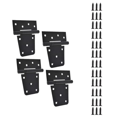 4pcs Heavy Duty Black Iron Gate Scharniers Ersatzstall Scharnier Hardware Klapper Garten Einfach Zu Bedienende Hochleistungstür von Asukohu
