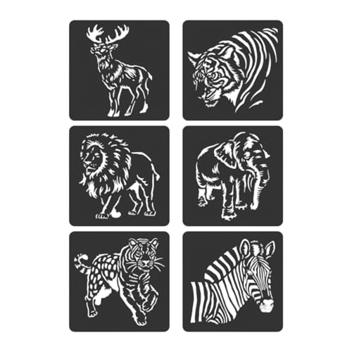 6 PCs Zoos Thema Schablone Hollow Out Malerei Schablonen Schablonen Schablone Für Malerei Zum Malbuch Themen Zeichnung Journal Animal Series 6 PCs Zoos Thema Schablone Hollow Out Malerei Schablonen Schablonen Schablone Für Malerei Zum Malbuch Themen Zeichnung Journal Animal Series von Asukohu