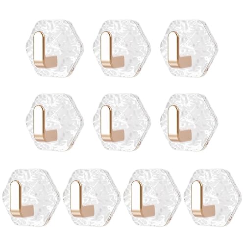 Asukohu 10pcs Moderne Sechskantformkleberhaken Klare Oberflächen Ohne Beschädigung Einfacher Installation Für Die Badezimmerdekoration Unsichtbarer Badezimmerhaken Ohne Nägel von Asukohu