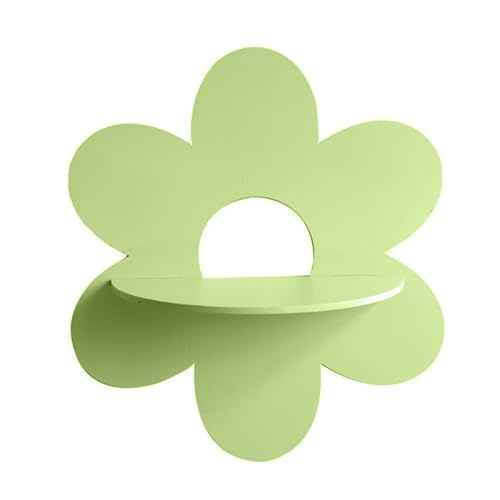 Asukohu Charm Flower Wandregal Massivholzkonstruktion Wand Schweberegal mit reichlich Stauraum für Foto-Display dekoratives Regal von Asukohu