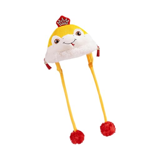 Asukohu Snake Year Celebration Haustierhut Für Hundekatzen Weich Warm Pelzige Fleece Pelce Kopfbedeckung Für Die Chinesische Neue Kopfbedeckung Der Schlange von Asukohu