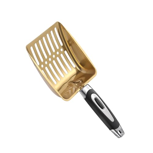 Asukohu Streuschaufel, Schaufel, Gummigriff, Metallschaufel, hohl, Kotsieb, ergonomischer Metallgriff, Haustierabfallreiniger von Asukohu
