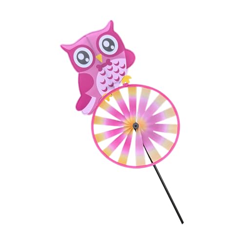 Asukohu Wetterfeste Eule Windmühle Spinner Rasen Orament Drehblatt Design Einfacher Bodenhalterung Für Patios Garten Farbenfrohe Windmühle Outdoor Dekore von Asukohu