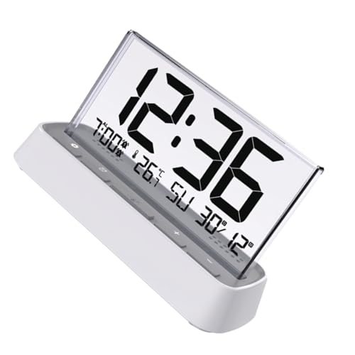 Einfache Digitale Uhr Mit Temperaturfeuchtigkeitssensoren Großer Bildschirm Kalender Alarm Nachtlicht Für Heimbüro Verwenden Sie Digitale Wecker Für Schlafzimmer von Asukohu