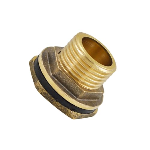 Messing Wassertanks Adapter mit Gewindeanschluss für Behälter Regentonnen Waschmaschine Wasserhahn Anschluss Tankanschluss Armaturen von Asukohu