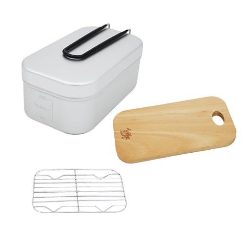 Outdoor-Kochtöpfe aus Aluminiumlegierung, Dampfgarer, Kochtöpfe mit leicht zu transportierendem faltbarem Griff für Trekking, Camping, Mahlzeiten, Outdoor-Lebensmittelbehälter, Lunchbox Outdoor-Kochtöpfe aus Aluminiumlegierung, Dampfgarer, Kochtöpfe mit leicht zu transportierendem faltbarem Griff für Trekking, Camping, Mahlzeiten, Outdoor-Lebensmittelbehälter, Lunchbox von Asukohu