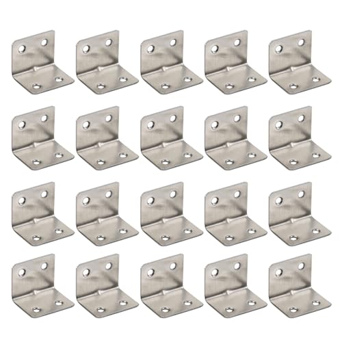 Robuste Metall-Eckstreben, L-Form, Edelstahl-Halterung für Regale, silberfarbene Möbelbeschläge, L-Form, 20 Stück Robuste Metall-Eckstreben, L-Form, Edelstahl-Halterung für Regale, silberfarbene Möbelbeschläge, L-Form, 20 Stück von Asukohu