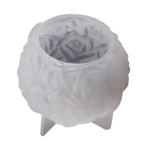 Rosenkugel-Kerzenform, Duftkerzenform, runde Blume, Kerzenform, Silikonform, DIY, Gips, Ornament von Asukohu