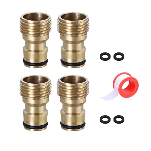 Stabiler Edelstahl 3/10.2 cm Gartenschlauch Schnellanschluss Adapter mit Außengewinde für Wasserhahn und Sprinkler täglichen Gebrauch Rostfreie Wasserhahnadapter von Asukohu