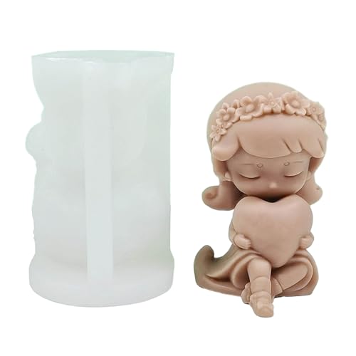 Asukohu Süße Mädchen Kerzenform Formen Kleines Silikonform Handgefertigt Duftend Seife Harz Basteln Heimliche Kleine Silicone Schimmel Kunst Seife Duft von Asukohu