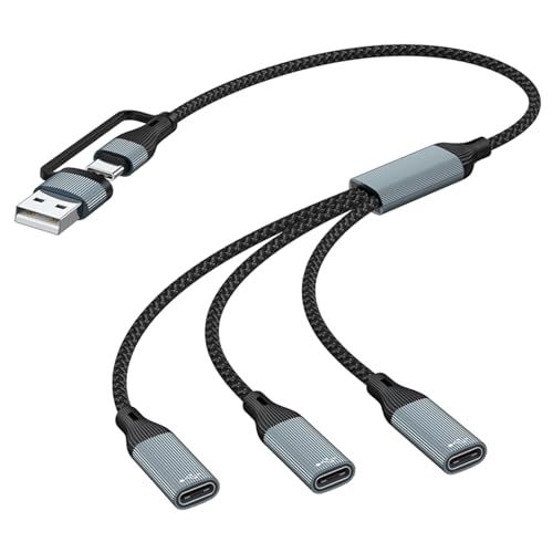 USB/Typ-C-Stecker auf 2/3-Typ-C-Buchse, Splitter-Hubs, Netzkabel, Verlängerungskabel, USB-Verlängerungskabel von Asukohu