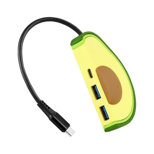 USB C Steckdose Typ C Stecker auf 2 x USB 3.0 + Typ C Steckdosenleisten Ladeadapter Station Splitter für Tablets Laptop Tragbarer USB-Hub von Asukohu