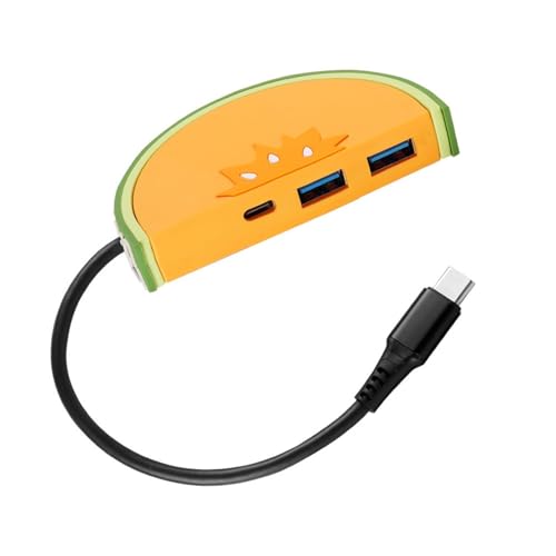 USB C Steckdose Typ C Stecker auf 2 x USB 3.0 + Typ C Steckdosenleisten Ladeadapter Station Splitter für Tablets Laptop Tragbarer USB-Hub von Asukohu