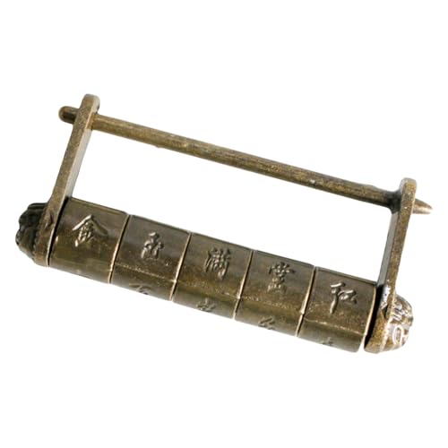 Zink Legierungs Vorhängeschloss Mit Kompliziertem Chinesischem Charakter Miniaturschrank Passwort Sperren Alte Orientalische Traditionelle Chinesische Charaktere von Asukohu