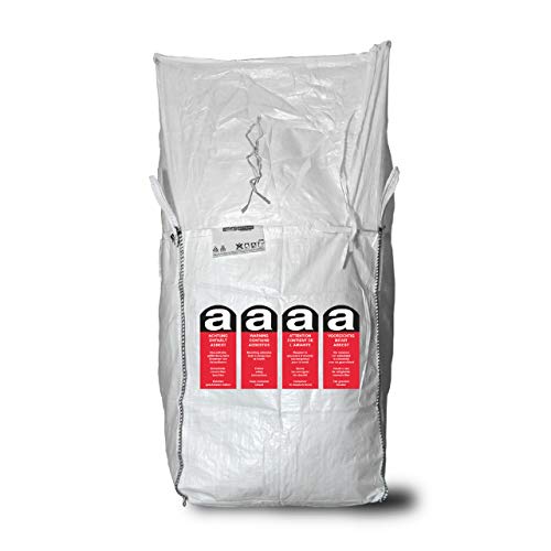 10x Asup Asbest Big Bag light 90 x 90 x 110 cm - 1-seitig bedruckt - 1.000 kg SWL - Einfüllschürze zum Zubinden von Asup