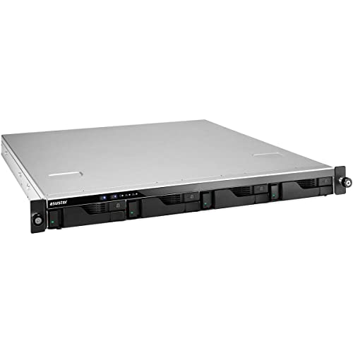 Asustor Lockerstor 4 AS6504RS 4 Bay NAS - 1U Rack Netzwerkspeicher Gehäuse, Quad Core 2.1GHz CPU, 8GB RAM DDR4 mit AS-Rail Schienensatz von Asustor