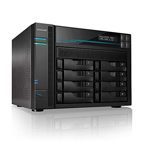 Asustor Lockerstor 8 AS6508T 8 Bay NAS - Netzwerkspeicher Gehäuse, Quad Core 2.1GHz CPU, 8GB RAM DDR4, M.2 NVMe SSD von Asustor