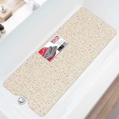 Asvin Rutschfeste Bade- und Duschmatte für Badewanne und Nassbereiche, 40 x 120 cm, Beige von Asvin