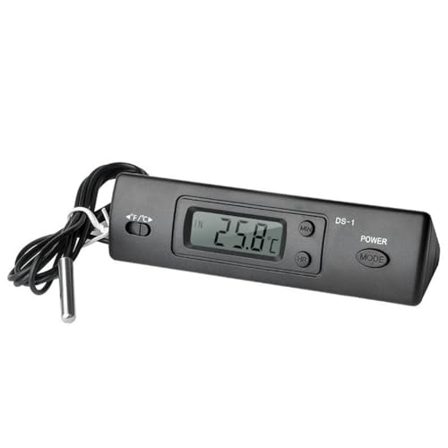 Asyduey -1 Autothermometer LCD-Anzeige C/F Uhr Temperatursensor Regler Innen-/Außenthermostat mit Sonde Asyduey -1 Autothermometer LCD-Anzeige C/F Uhr Temperatursensor Regler Innen-/Außenthermostat mit Sonde von Asyduey