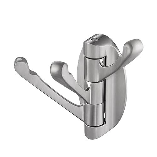 Asyduey 1 Stück Drehbarer Haken Aus Massivem Metall, Faltbarer Handtuchhaken, Nickel-Gebürstete Zinklegierung, Wandmontage von Asyduey