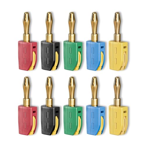 Asyduey 10 Stück 4mm Bananenstecker Lötfreie Schnellverbindungsklemmen 32A Elektrische Teststecker Stromtestinstrument Stecker von Asyduey