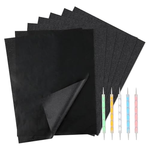 Asyduey 100 Blatt Kohle-Transferpapier Transparentpapier, Graphit-Kopierpapier für Abpausen und Übertragen Von Zeichnungen auf, Papier von Asyduey