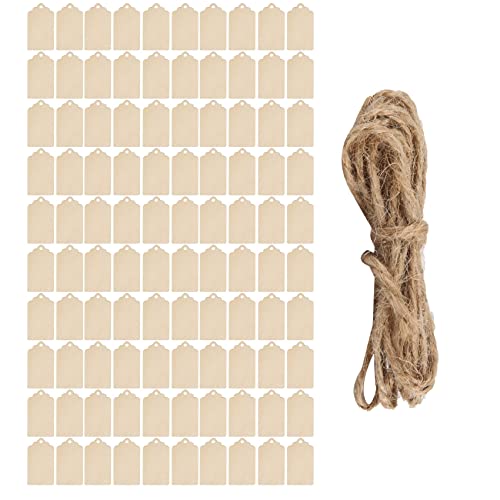 Asyduey 100 StüCk Etikett, 2,7 X 1,5 Unfertige Etikette mit Loch, zum AufhäNgen und Hochzeit, Projekte von Asyduey