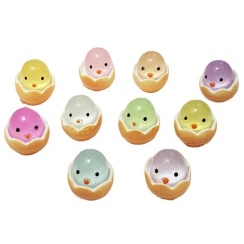 Asyduey 100 Stück Leuchtende Mini-Küken, Leuchtende Mini-Küken Aus Kunstharz, Miniaturfiguren, Leuchtende Miniatur-Kükenfiguren, Kleine Küken von Asyduey