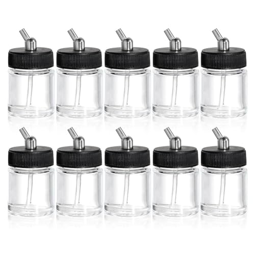 Asyduey 10er Pack Glasflaschen 22Cc Leere Airbrush-Gläser, Klarer Airbrush-Farbvorratstopf von Asyduey