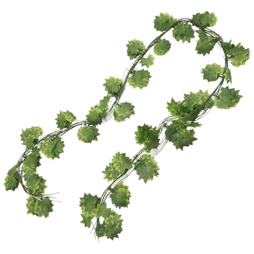 Asyduey 12 StüCk 7,5 Ft KüNstliche Ahorn BläTter HäNgen Weinreben, GefäLschte Efeu Girlande HäNgende Pflanzen für Garten Hochzeits Feier Dekorationen von Asyduey