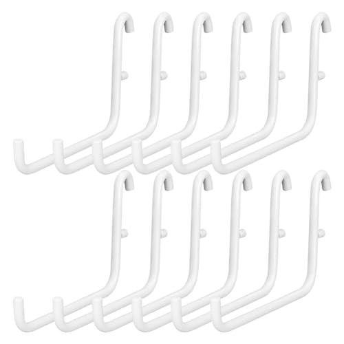 Asyduey 12-Teiliges Peg-Board-Haken-Set, Peg-Board-Zubehör, Langes Peg-Board-Haken-Set, Metall-Aufbewahrungswerkzeug, Wasserdichtes Home-Office-Werkzeug von Asyduey