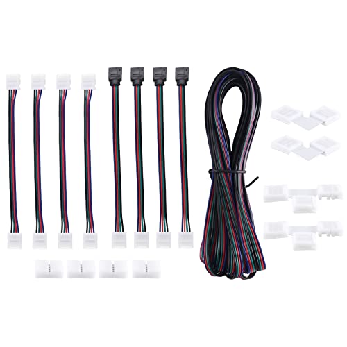 Asyduey 16,4 Fuß (5 M) 4-Poliges Rgb Led Streifen Verlängerungs Kabel, Led Streifen Anschluss Kits für 5050 Flexible Rgb Led Streifen Leuchte von Asyduey