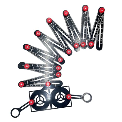 Asyduey 16-Fach Faltbares Messlineal für Mehrere, 16-Seitige Winkelsuchermessung mit Öffnungsanzeige Asyduey 16-Fach Faltbares Messlineal für Mehrere, 16-Seitige Winkelsuchermessung mit Öffnungsanzeige von Asyduey