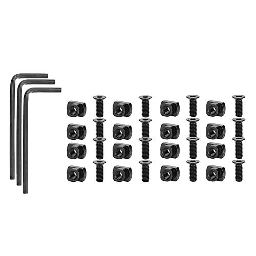 Asyduey 16er-Pack M 4 T-Mutter Metrische Nockenschrauben-Ersatzsätze, Kompatibel mit Standard-Schienensystemen, mit Gewindeschrauben von Asyduey