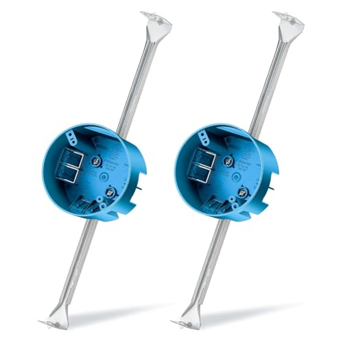 Asyduey 2 Stück Deckenventilatorhalterung, Schaltkasten, 14,25 Bis 22,5, Verstellbar, Schaltkasten und Stützstange, Ventilatorhalterung, Blau von Asyduey
