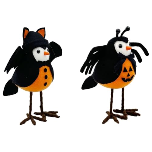 Asyduey 2 Stück Halloween-Vogelfiguren, Halloween-Vögel mit Gefiederten Freunden, Stehende Vogelornamente für Den Tisch, Zuhause, Fensterdekoration Asyduey 2 Stück Halloween-Vogelfiguren, Halloween-Vögel mit Gefiederten Freunden, Stehende Vogelornamente für Den Tisch, Zuhause, Fensterdekoration von Asyduey