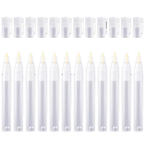 Asyduey 24er-Pack 6 mm 3 mm Leere, Befüllbare -Farbausbesserungsstift-Marker, Runde Farbmarkierungsstifte mit Geneigtem Kopf, Acrylfarbstifte von Asyduey