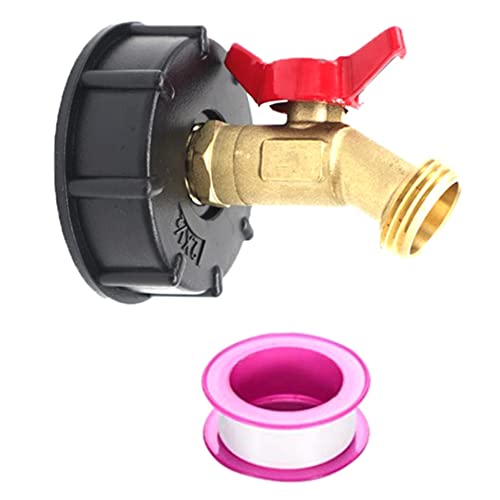 Asyduey 275-330-Gallonen-IBC-Tote-Tank-Adapter, IBC-Tote-Armaturen, S60 X 6 Grobgewinde + Gartenschlauch-Ventilhahn von Asyduey