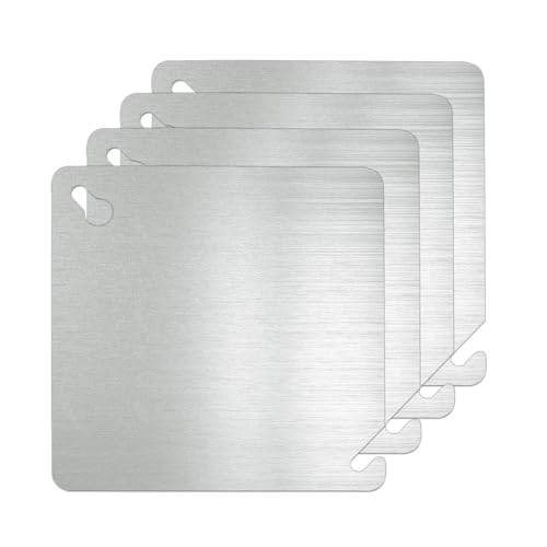 Asyduey 4 X 4 Metall-Abdeckplatten für Elektrokästen, 4 Stück Abdeckplatten für Elektrische Anschlusskästen, Quadratische, Flache Abdeckung für Elektrokastenplatten von Asyduey