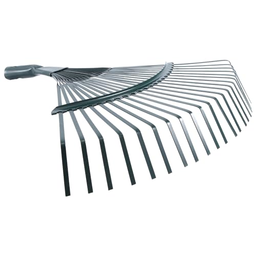 Asyduey 42cm Stahl Ventilator Rechenkopf Schwerer Rechen Kopf für Gartengras Terrasse Blätter Blatt Rasen 22 Zähne von Asyduey