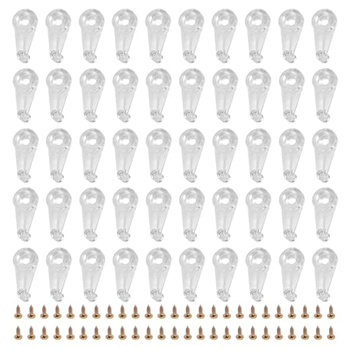 Asyduey 50 Paar Glashalteclips Kit Schrankglasclips 4 Mm KunststofftüRclips mit Schrauben Zur Befestigung Von GlasschranktüRen Asyduey 50 Paar Glashalteclips Kit Schrankglasclips 4 Mm KunststofftüRclips mit Schrauben Zur Befestigung Von GlasschranktüRen von Asyduey