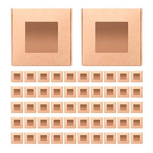 Asyduey 50 StüCk Mini Kraftpapier Box Verpackung mit, Geschenk Verpackung, Leckerli Box für Hausgemachte Seife, Leckereien, Backwaren, SüßIgkeiten () von Asyduey