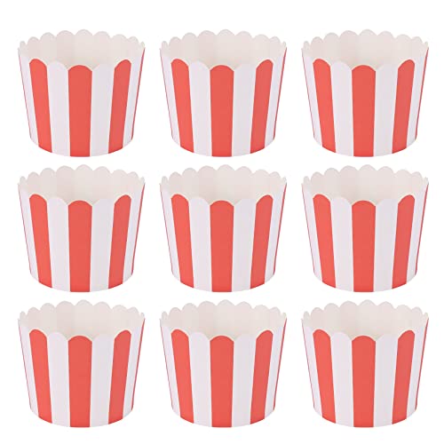 Asyduey 50X Cupcake Verpackung Papier Kuchen HüLle BackföRmchen Liner Muffin KüChe Backen Rote Streifen von Asyduey