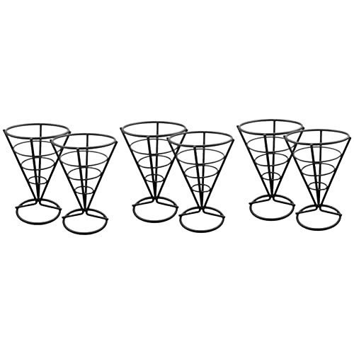 Asyduey 6 Stück Drahtmetall-Lebensmittelregale, Frittierkorb, Fritteusenkorb, Servierchips, Ständer, Präsentationsständer, Hähnchenhalter von Asyduey