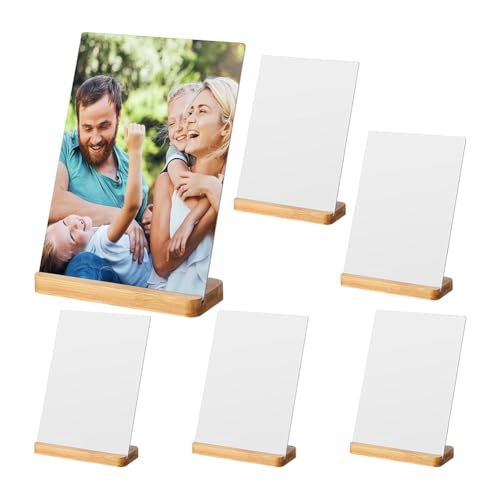 Asyduey 6er-Pack Sublimations-Fotorahmen-Rohlinge, 5 X 7, Wärmeübertragungs-Metall-Bilderrahmen mit Holzsockel, DIY-Fotodrucke Asyduey 6er-Pack Sublimations-Fotorahmen-Rohlinge, 5 X 7, Wärmeübertragungs-Metall-Bilderrahmen mit Holzsockel, DIY-Fotodrucke von Asyduey