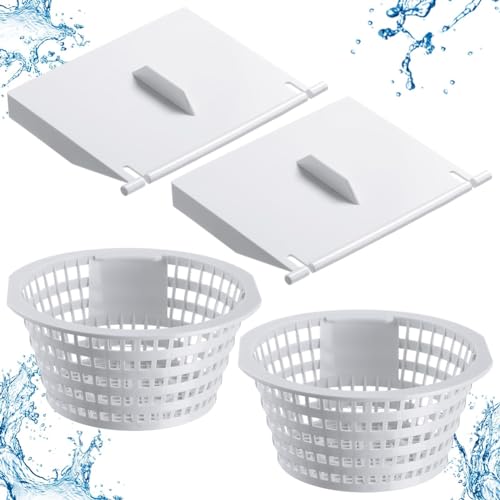 Asyduey 8926 Skimmer-Ersatzwehr-Türklappe und 8928 Pool-Skimmer-Korb für Oberirdische und in der Erde Befindliche Schwimmbadteile von Asyduey